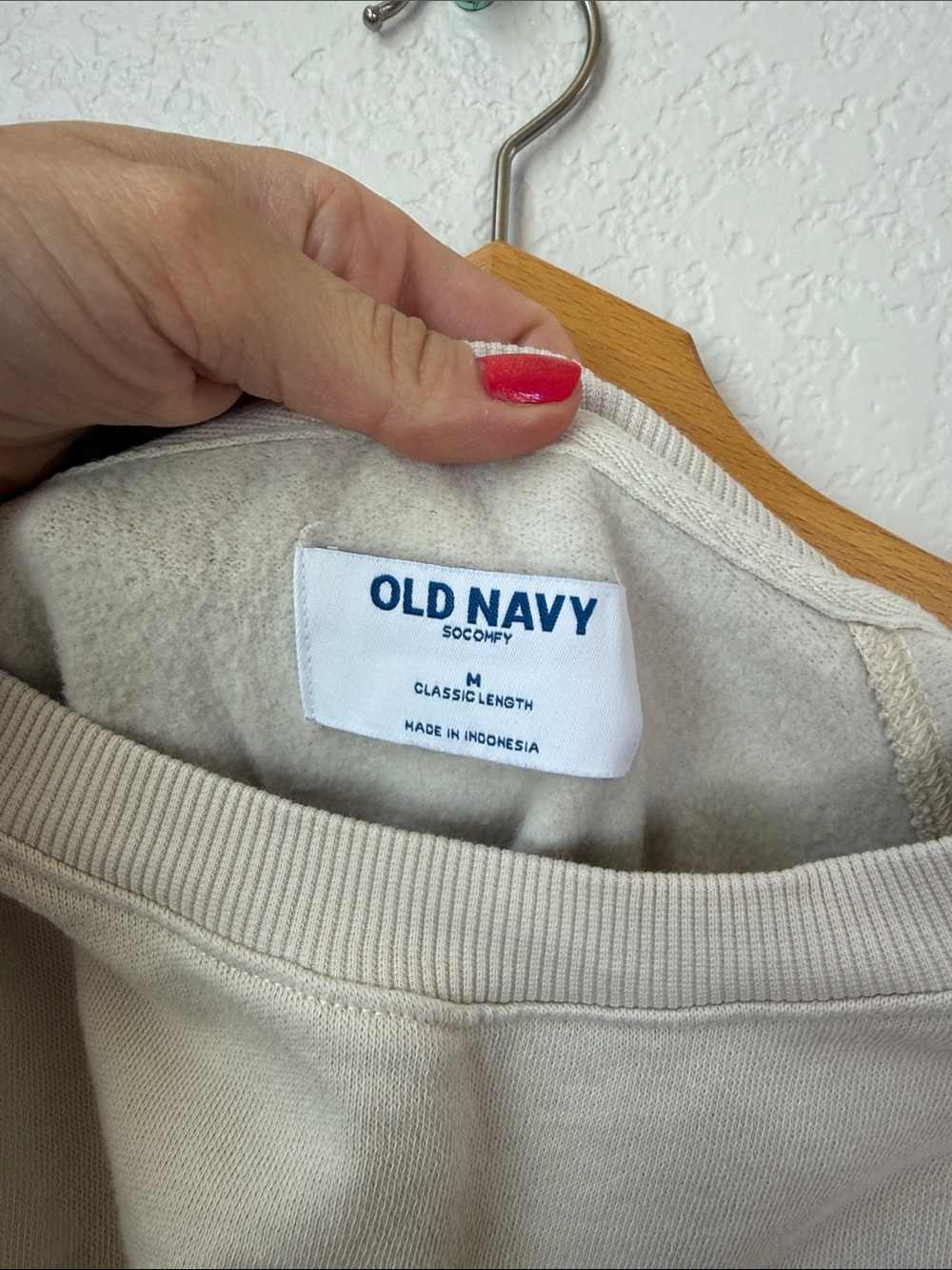 Old Navy Crewneck Sweatshirt Floral Cream size Medium - Picture 5 of 6